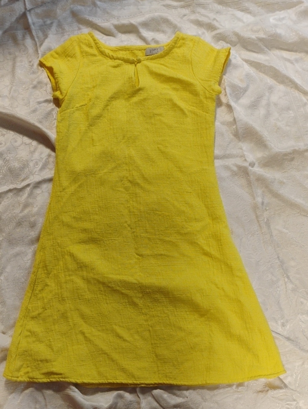 LOFT, Sunny Yellow Cotton A-Line Women's' Dress, Small, Summer Dress